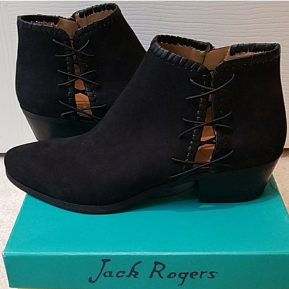 Jack Rogers Shoes - Jack Rogers Black Suede Reagan Bootie